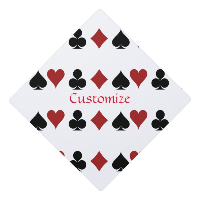 Playing Card Suits Thunder_Cove Graduation Cap Topper (Front)
