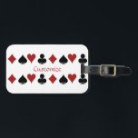 Playing Card Suits Thunder_Cove Luggage Tag<br><div class="desc">Symbols for heart,  club,  diamond and spade to customize with your own greeting,  name,  message,  etc</div>