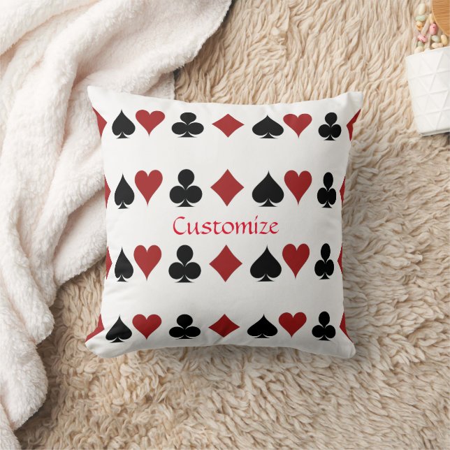 Playing Card Suits Thunder_Cove Throw Pillow (Blanket)