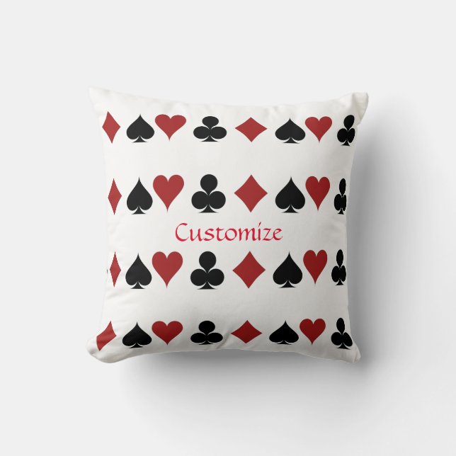 Playing Card Suits Thunder_Cove Throw Pillow (Front)