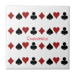 Playing Card Suits Thunder_Cove Tile<br><div class="desc">Symbols for heart,  club,  diamond and spade to customize with your own greeting,  name,  message,  etc</div>