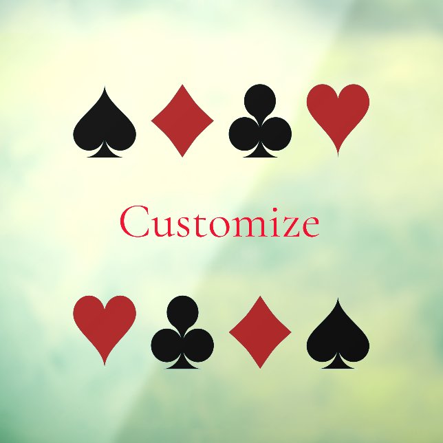 Playing Card Suits Thunder_Cove  Window Cling (Sheet 3)