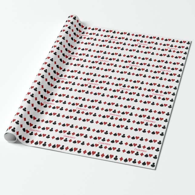 Playing Card Suits Thunder_Cove Wrapping Paper (Unrolled)