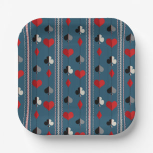 Playing card symbols. For poker lovers. Paper Plate