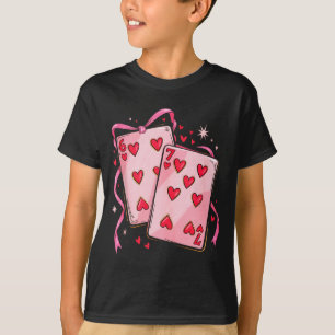 Playing Cards 6 7 Of Hearts 67 Six Seven Bow Valen T-Shirt