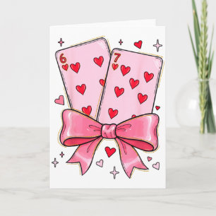 Playing Cards 6 7 Of Hearts 67 Six Seven Meme Bow 