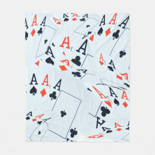 Playing Cards Aces In A Layered Pattern, Fleece Blanket