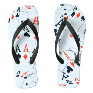Playing Cards Aces In A Layered Pattern, Flip Flops