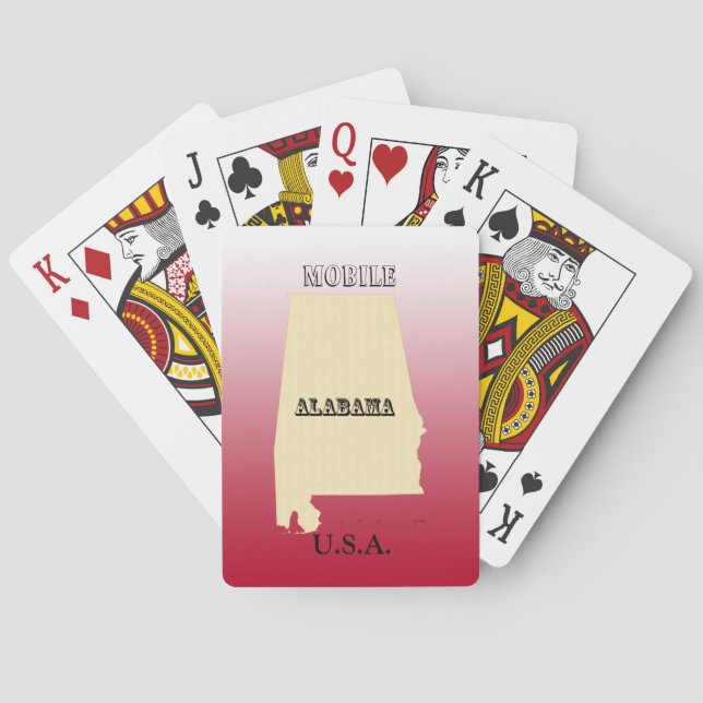 Playing Cards - Alabama State Map with City (Back)