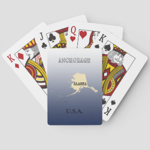 Playing Cards - Alaska Map with City