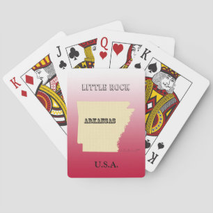 Playing Cards - Arkansas State Map with City