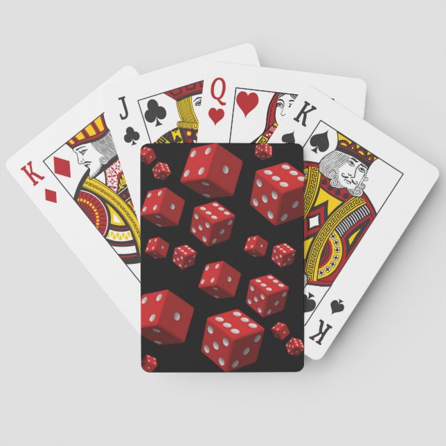 Playing cards back red dice for him (Back)