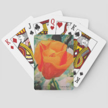 Playing Cards, "California Poppy" by ALarsenArtist
