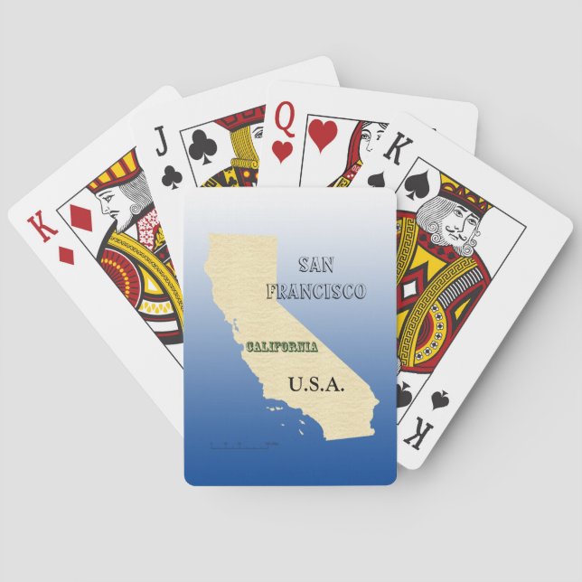 Playing Cards - California State with City (Back)