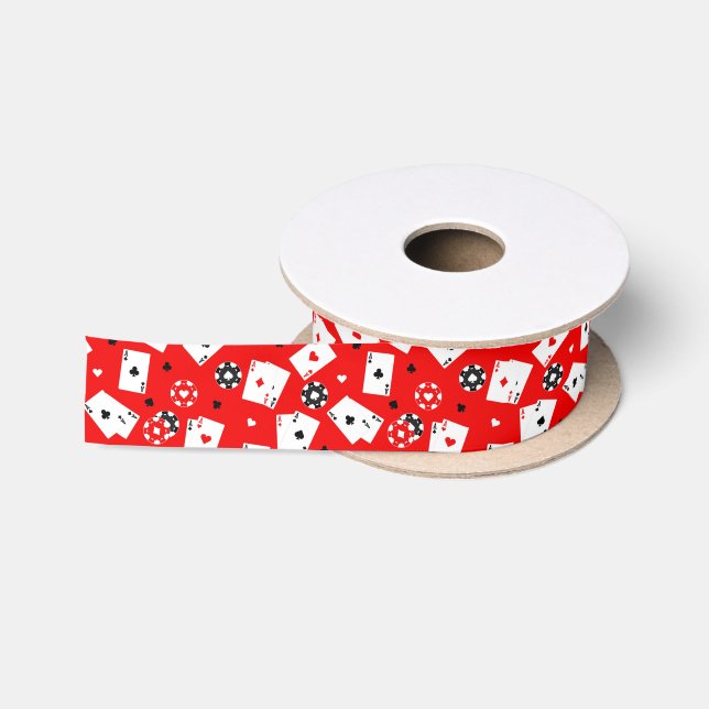 Playing Cards Casino Ribbon Satin Ribbon (Spool)