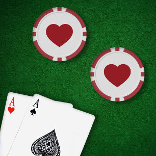Playing Cards Colour - Hearts Poker Chips