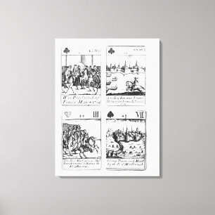 Playing cards commemorating canvas print