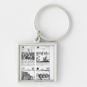 Playing cards commemorating keychain
