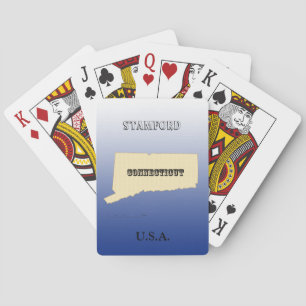Playing Cards - Connecticut State Map with City