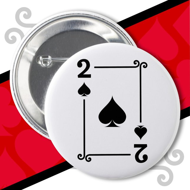 Playing Cards Costume 2 Spades Card Two Card Inch Round Button (Creator Uploaded)