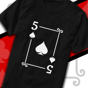 Playing Cards Costume 5 Spades Card Five Card T-Shirt