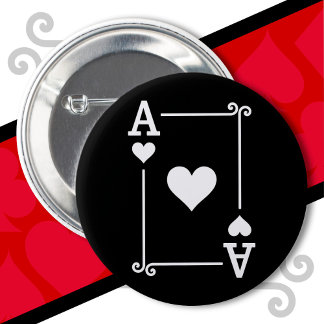 Playing Cards Costume Ace Hearts Card Ace Card 2 Inch Round Button