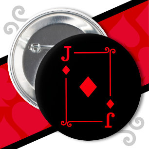 Playing Cards Costume Jack Diamonds Card Jack Card 2 Inch Round Button