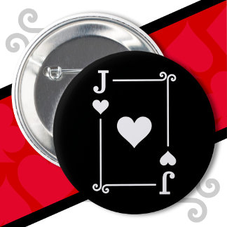 Playing Cards Costume Jack Hearts Card Jack Card 2 Inch Round Button