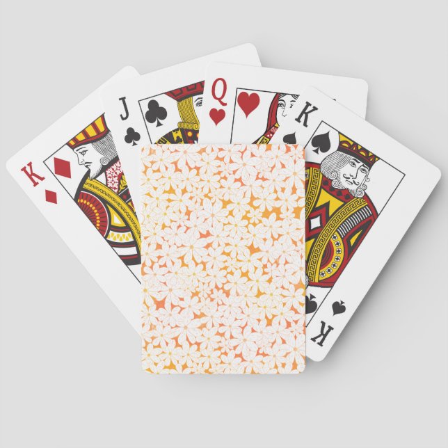 Playing Cards - Daisies on an orange background (Back)