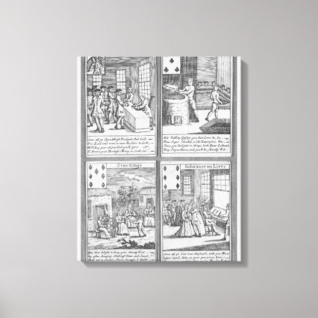 Playing Cards depicting current commercial Canvas Print (Front)