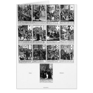 Playing cards depicting the impeachment