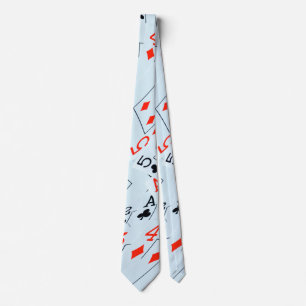 Playing Cards, Diamonds And Clubs, Mens Silky Tie
