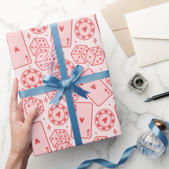 Playing Cards Dice Pattern  Wrapping Paper (Gifting)