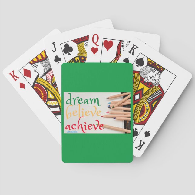 playing cards  "DREAM, BELIEVE..." (Back)