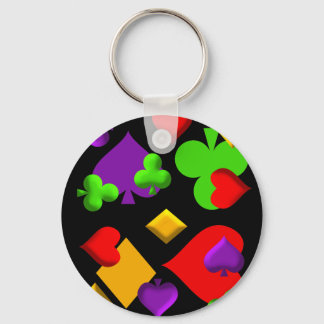 Playing Cards Figures Pattern Design Keychain