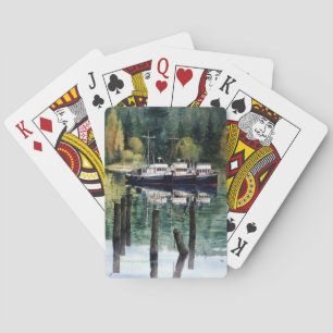 Playing cards - Fishing Boats green reflections
