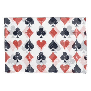 Playing Cards: Grunge Abstract Pattern Pillowcase