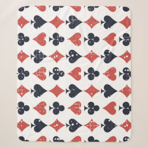 Playing Cards: Grunge Abstract Pattern Sherpa Blanket