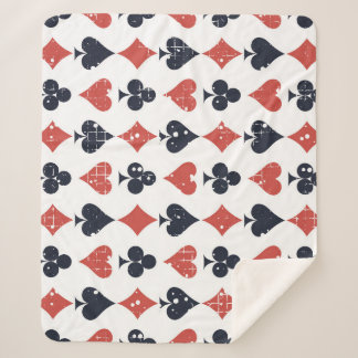 Playing Cards: Grunge Abstract Pattern Sherpa Blanket