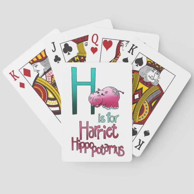 Playing Cards, H is for Harriet Hippopotamus Playing Cards (Back)