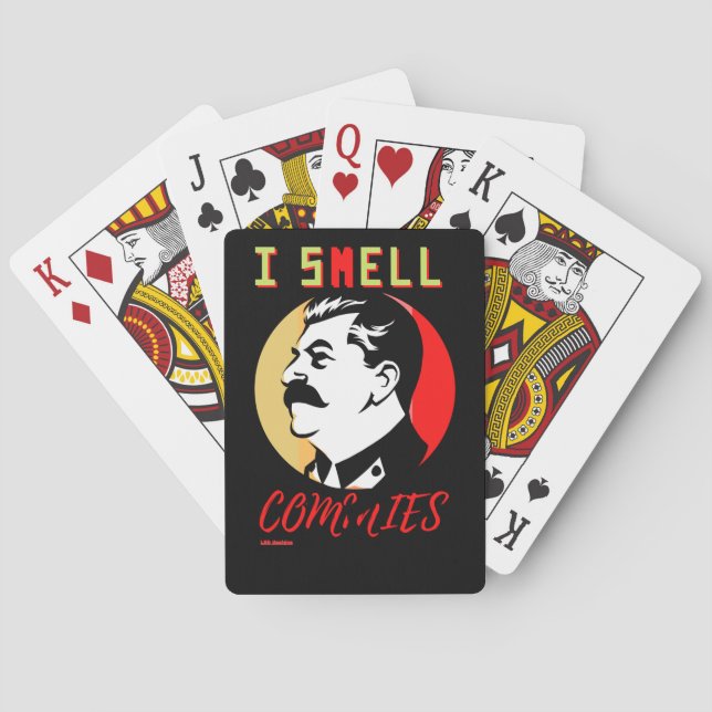 playing cards "I SMELL COMMIES 3 STALIN" (Back)