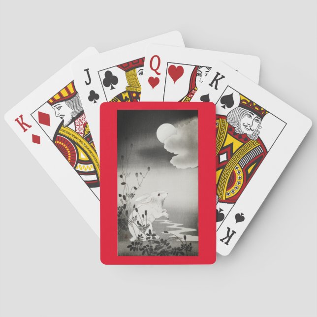PLAYING CARDS JAPANESE RABBIT AND MOON (Back)