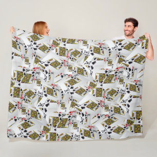 Playing Cards Kings Layered, Lge Fleece Blanket