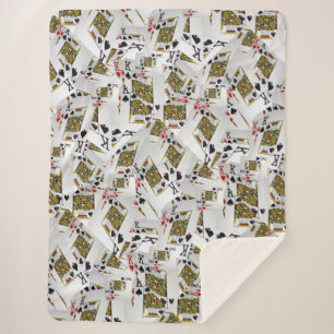 Playing Cards Kings Layered, Lge Sherpa Blanket