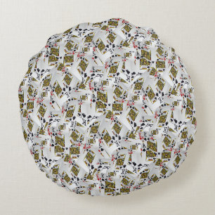 Playing Cards Kings Layered, Round Cushion