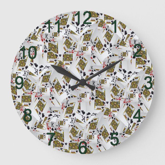 Playing Cards Kings Layered, Wall Clock (Front)