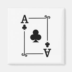 Playing Cards - Matching Clubs Card Suits Ace Card Magnet
