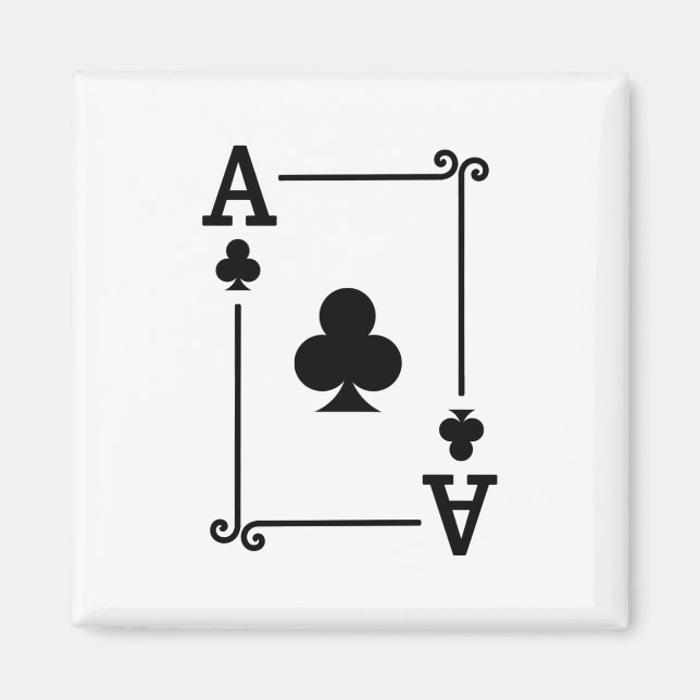 Playing Cards - Matching Clubs Card Suits Ace Card Magnet (Front)