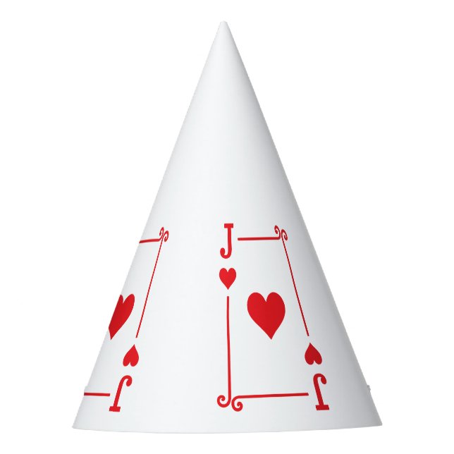 Playing Cards - Matching Hearts Card Suits - Jack Party Hat (Front)