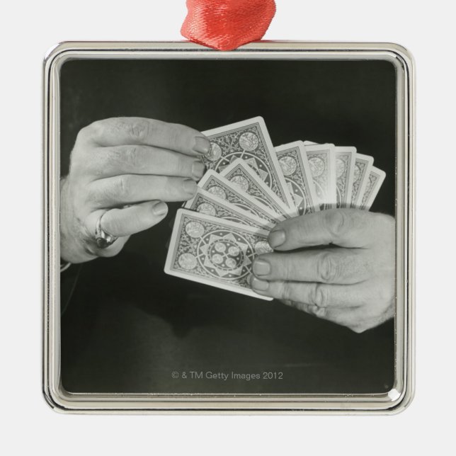 Playing Cards Metal Ornament (Front)